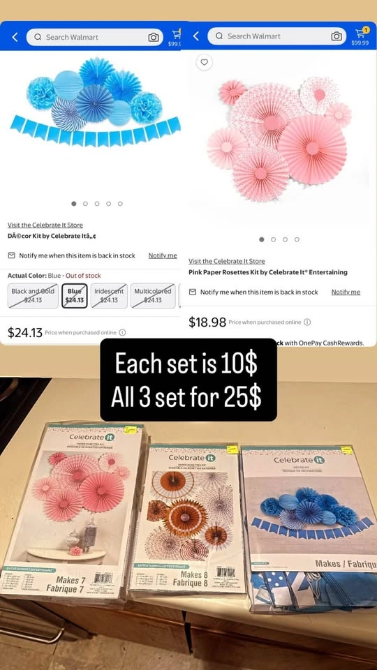 Party Decor Kit: Paper Fans, Flowers, and Garland - photo 2
