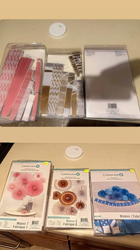Party Decor Kit: Paper Fans, Flowers, and Garland - photo 3