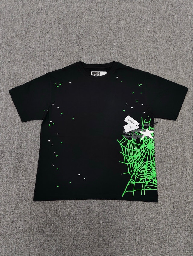 Sp5der Black Heavy Web SS Tee