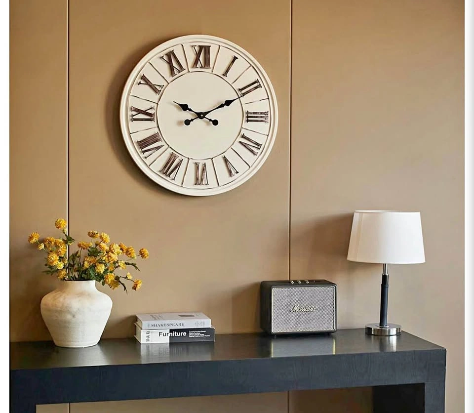 New Large Farmhouse White Wall Clock - 24 Inch