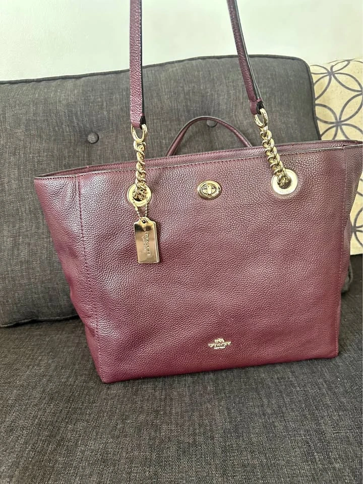 Coach tote bag burgundy