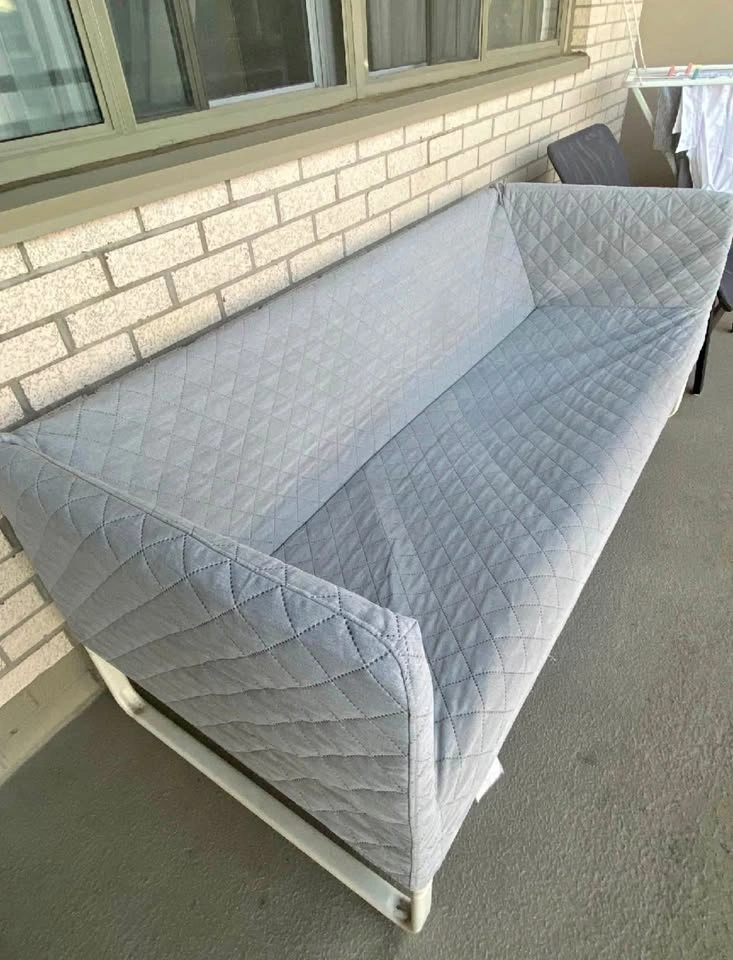 Grey Quilted Sofa- Pickup only