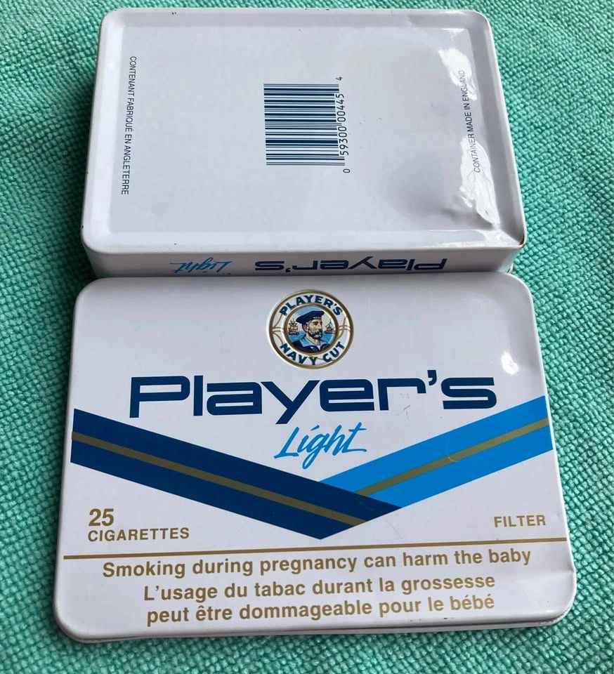 Retro Player’s Light Navy Cut Cigarette Tin - Made In England - photo 3