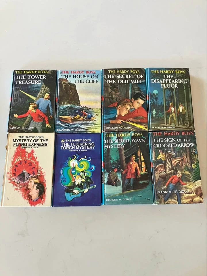 The Hardy Boys vintage hardcover books - 8 assorted mystery nove