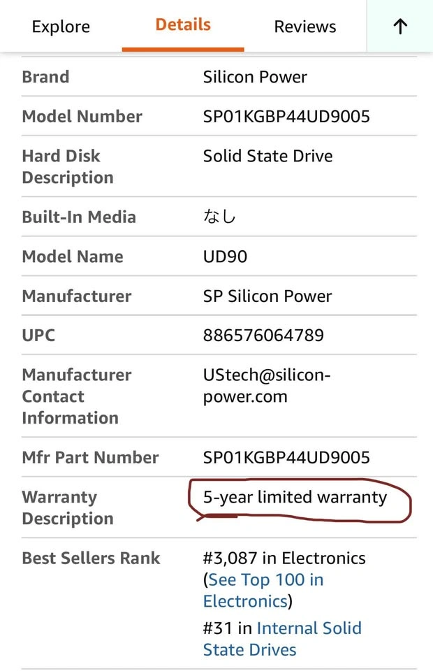Silicon Power UD90 1TB NVMe - photo 3