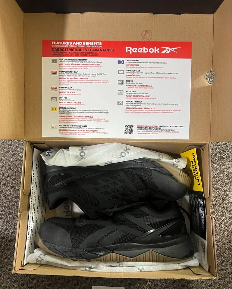 Reebok Work Nanoflex TR CSA Composite Toe Shoes - Size 8W - photo 3