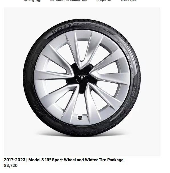 19 inch Tesla Model 3 OEM Rims with Winter Tires & TPMS - photo 3