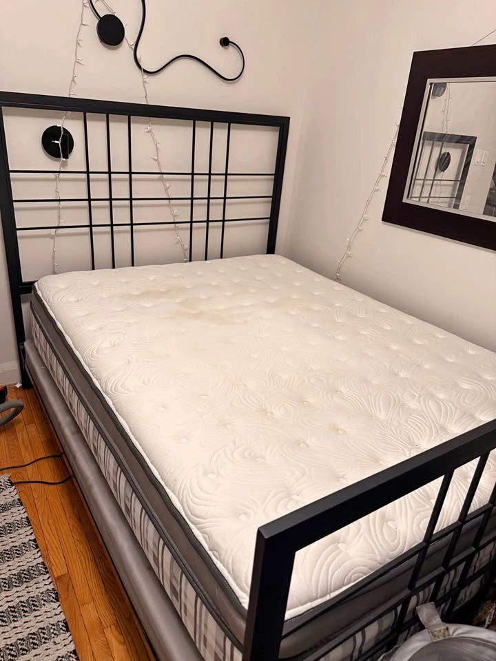 Queen Steel Bed Frame and Mattress