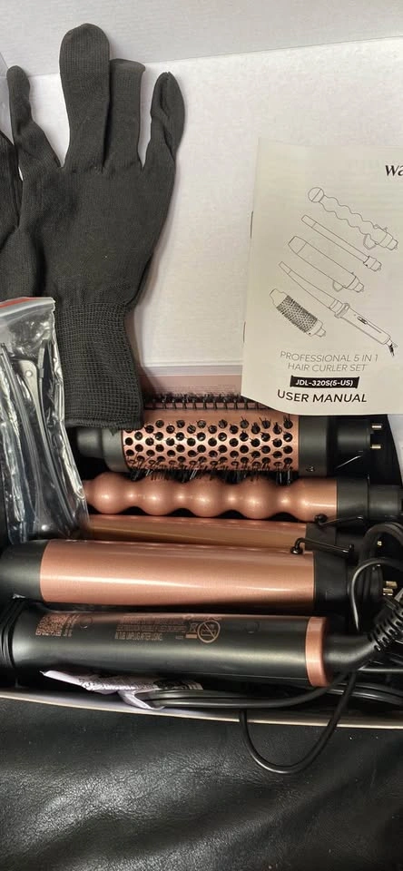 Wavy talk 5 in 1 Curling Wand Set, Multi Curl Golden Rose - photo 4