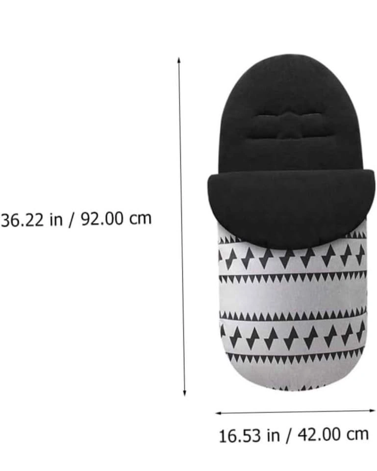 Baby Stroller Footmuff Black Gray Geometric - photo 2