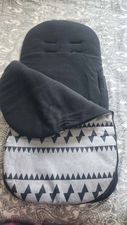 Baby Stroller Footmuff Black Gray Geometric - photo 4