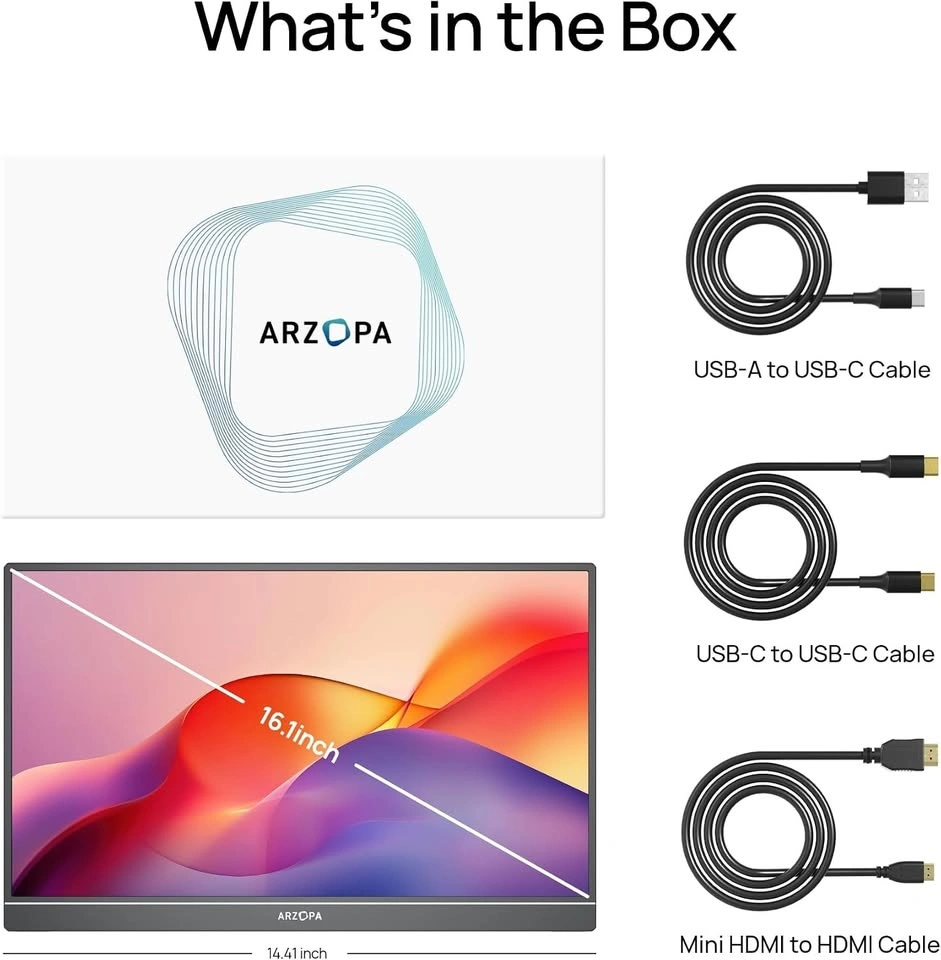 ARZOPA Z1C 16.1" FHD 1080p Portable Monitor with Kickstand - photo 3