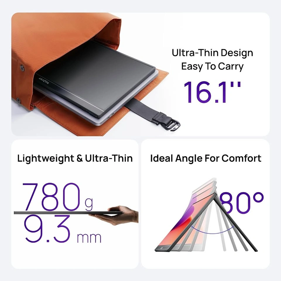 ARZOPA Z1C 16.1" FHD 1080p Portable Monitor with Kickstand - photo 5