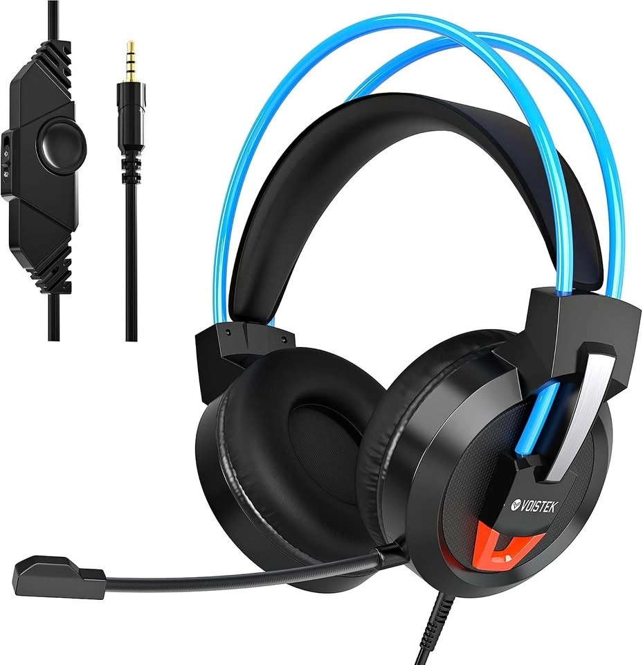 Voistek Over Ear Headphones Wired, Computer Headphones with Micr