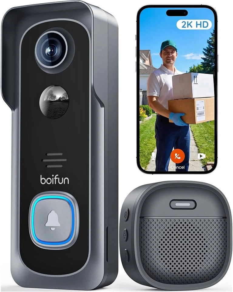 BOIFUN Video Doorbell Camera Wireless – No Subscription Required
