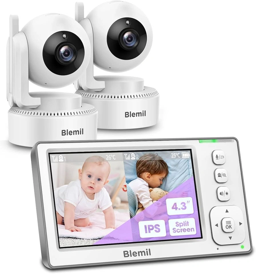 Blemil Baby Monitor: 2 Cameras, 29h Battery, 1000ft Range