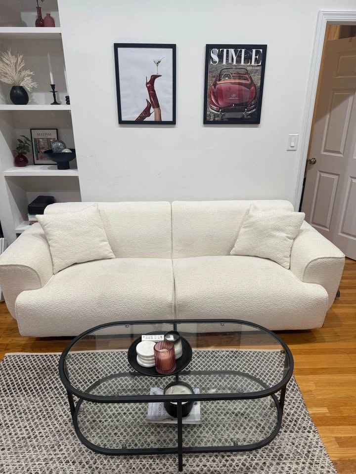 Modern Bouclé Sofa – Like New – Less Than 1 Year Old – 91”