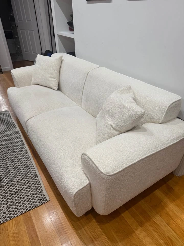 Modern Bouclé Sofa – Like New – Less Than 1 Year Old – 91” - photo 2
