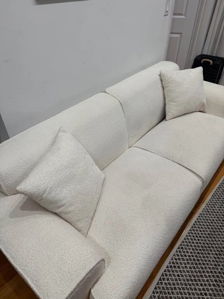 Modern Bouclé Sofa – Like New – Less Than 1 Year Old – 91” - photo 3