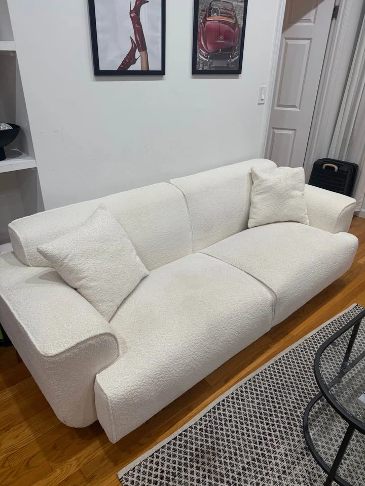 Modern Bouclé Sofa – Like New – Less Than 1 Year Old – 91” - photo 4