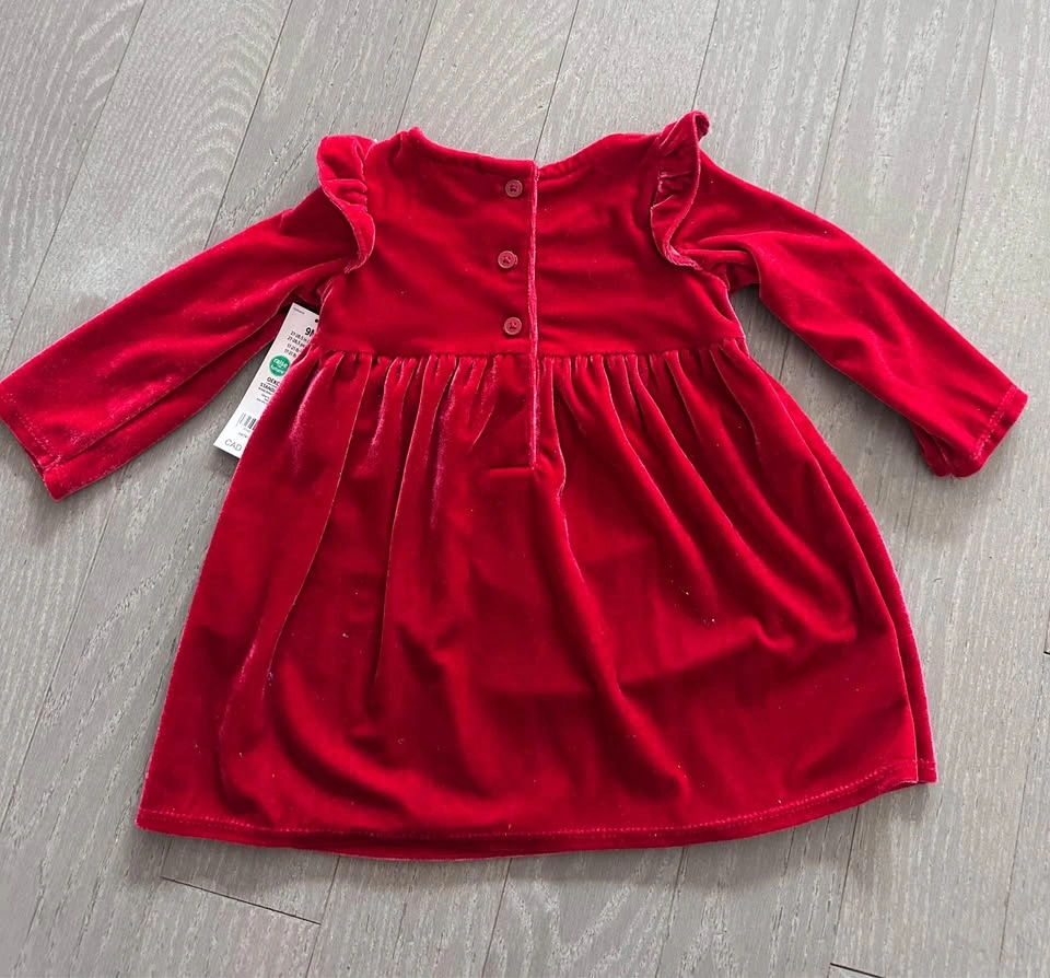 NWT - Carters Velour Dress, 9 months - photo 2