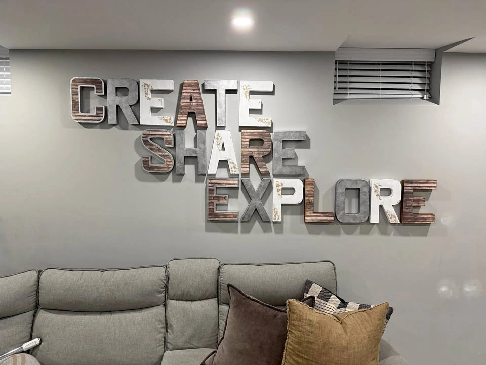 CREATE SHARE EXPLORE Wall Letters - Distressed Decor