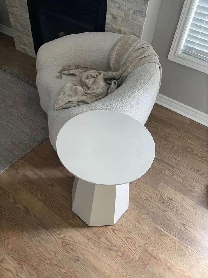Modern Round Side Table Hexagon Base - photo 2