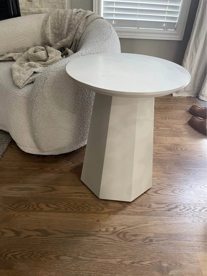 Modern Round Side Table Hexagon Base - photo 3