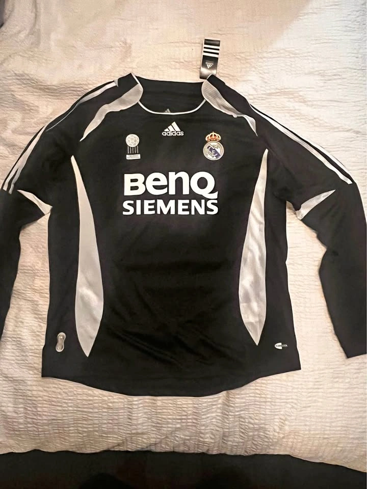 NEW LONG SLEEVE REAL MADRID AWAY BECKHAM JERSEYS IN