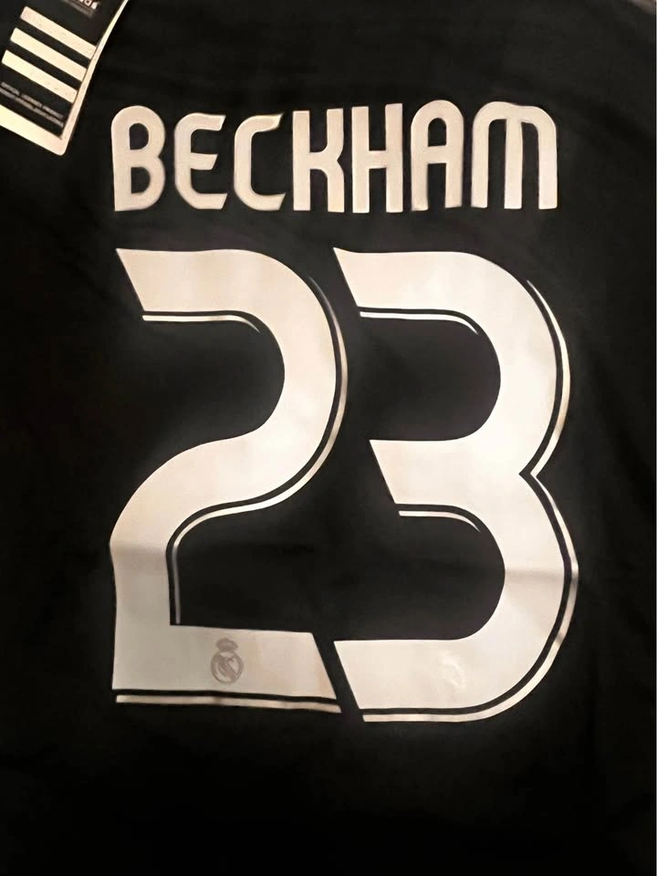 NEW LONG SLEEVE REAL MADRID AWAY BECKHAM JERSEYS IN - photo 3