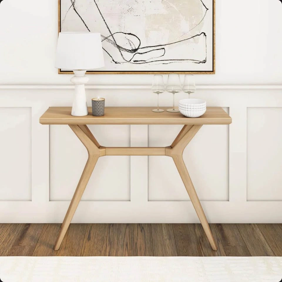 NEW Mid-Century Modern Console Table – Natural Oak - photo 3
