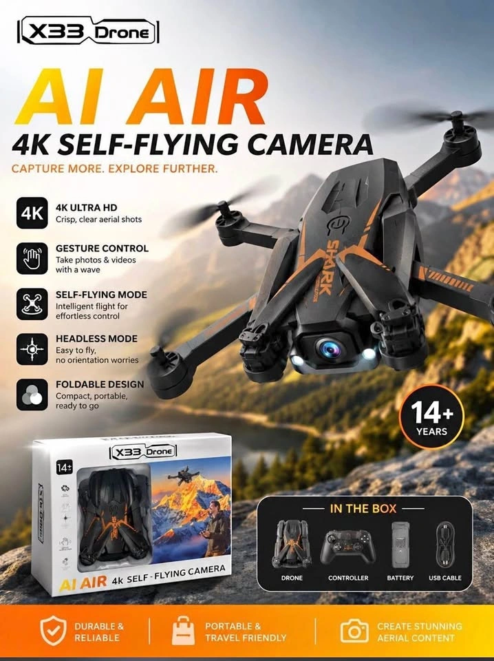 X33 AI air 4K Foldable drone