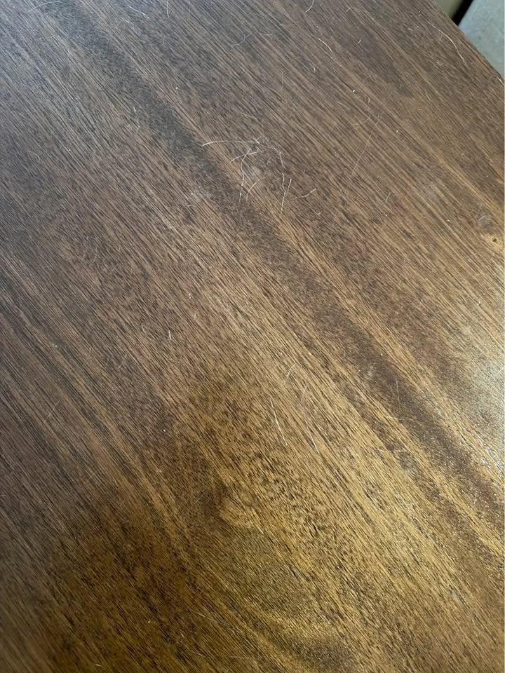 Mid century oval coffee table dark brown wood - photo 5
