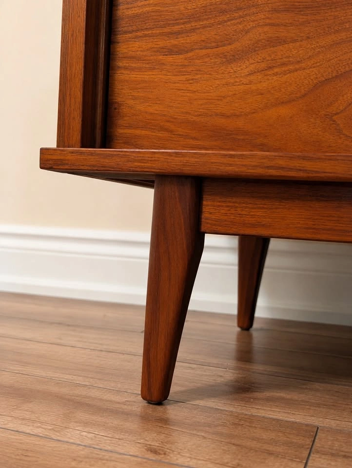 MCM Walnut Oversized Dresser | Vintage 3 Drawer Bachelor Chest - photo 4