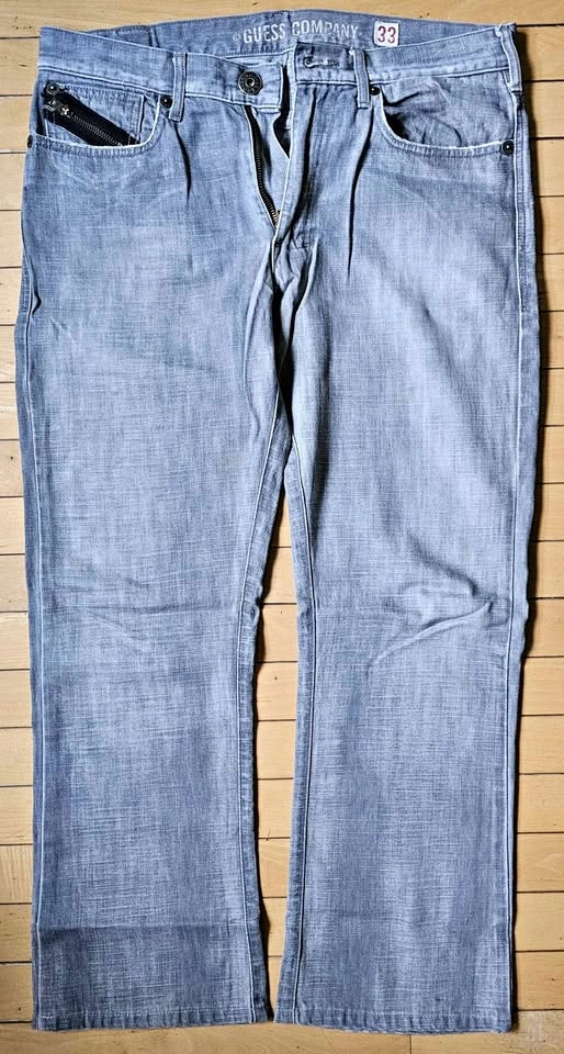 Vintage GUESS Company Grey Wash Denim Jeans - Size 33