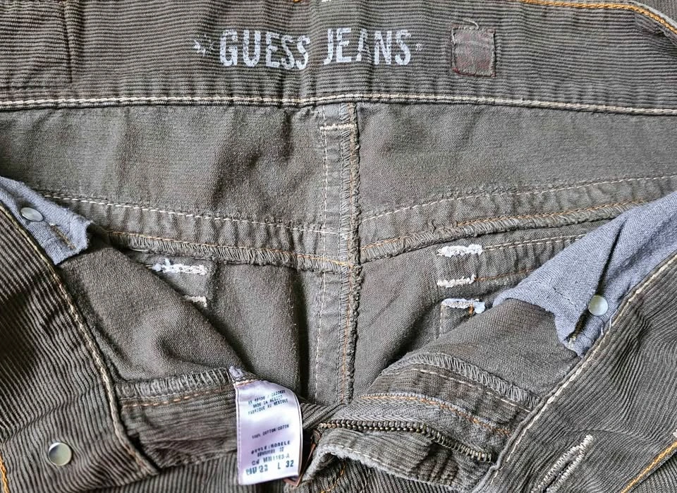 Vintage GUESS Jeans Grey Corduroy Bootcut Flap Pocket Pants - photo 3