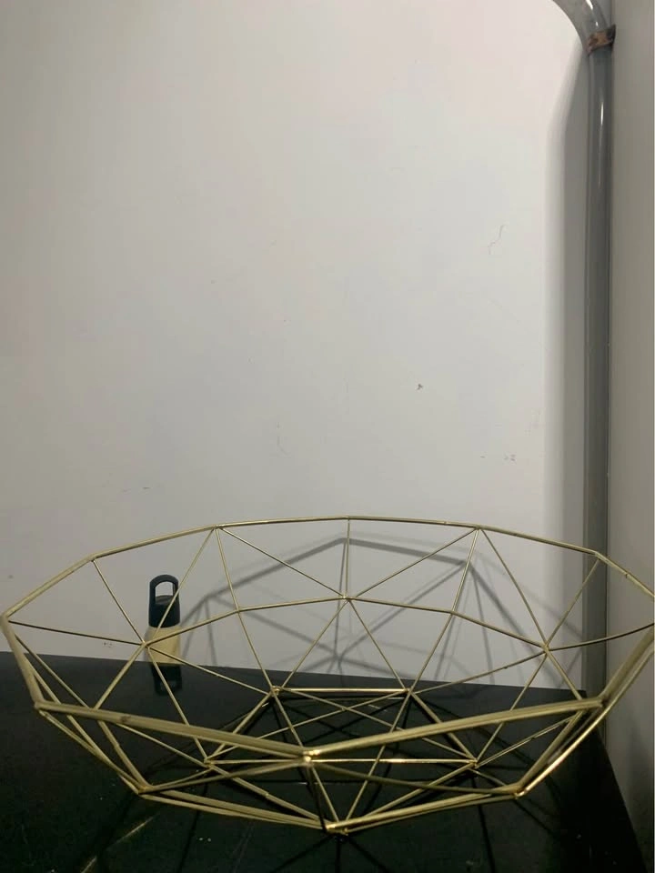 Gold Geometric Wire Basket Fruit Bowl - photo 2