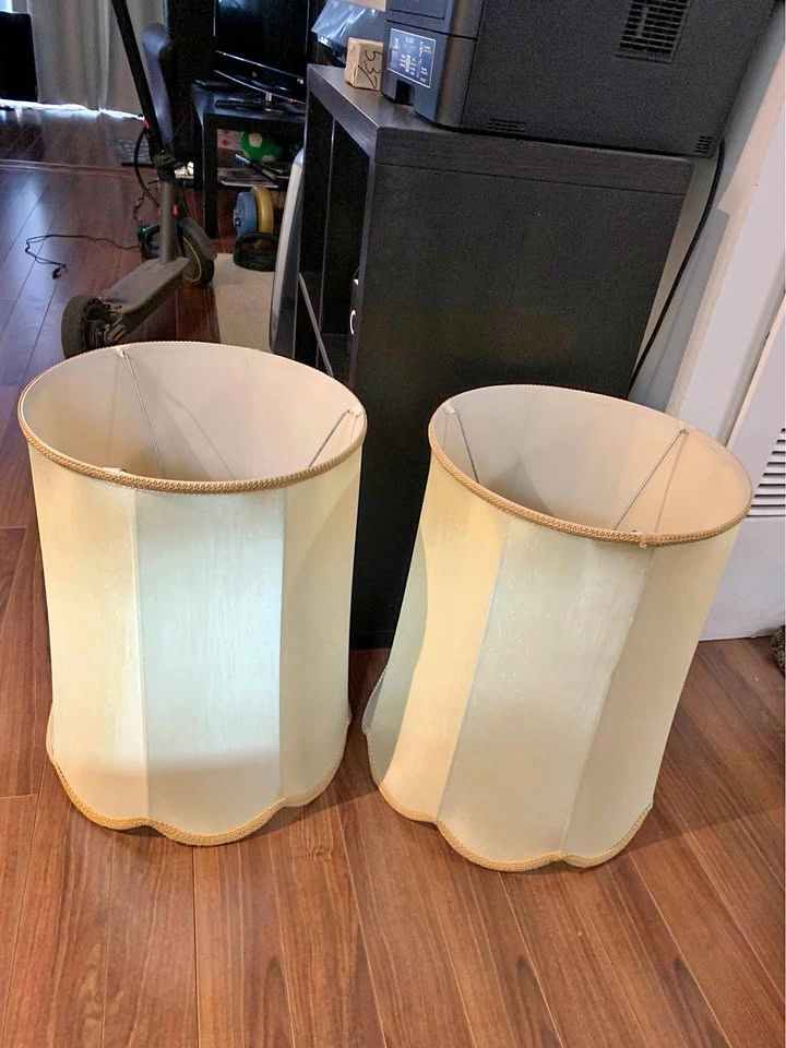 Large cream octagon lampshades