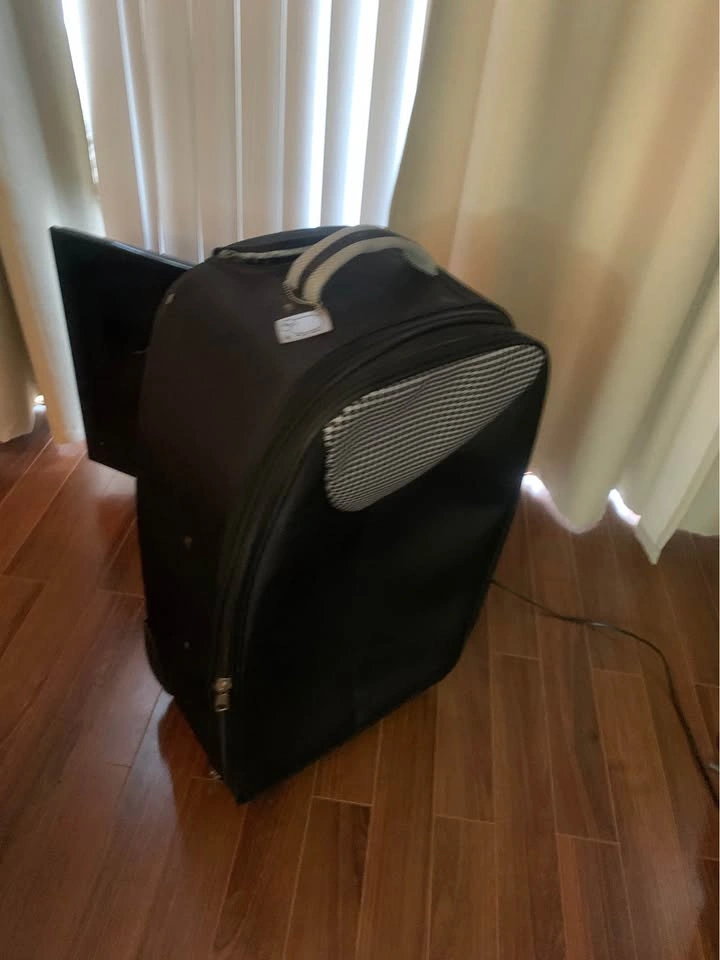 Black Houndstooth Suitcase with Wheels - photo 2