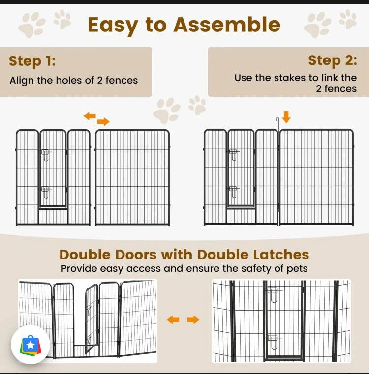 Costway 40” Heavy-Duty 16-Panel Dog Playpen – 2 Doors - photo 5