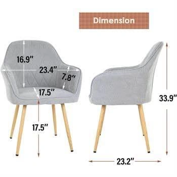 New-2 FDW METAL PU LEATHER CHAIRS, Gray - photo 2