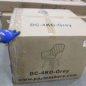 New-2 FDW METAL PU LEATHER CHAIRS, Gray - photo 3