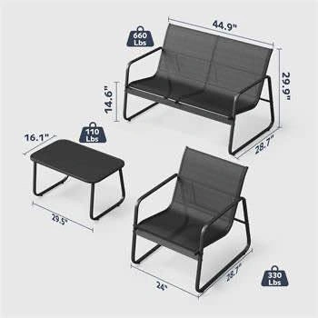 New EBERN DESIGNS 4PC Patio Conversation Set - photo 2