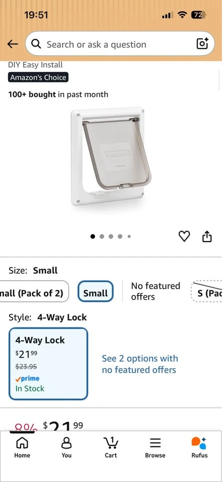 Cat Door with 4-Way Lock - photo 3