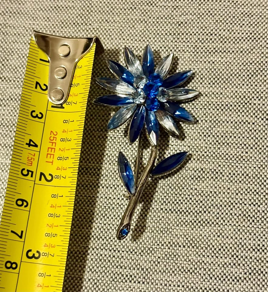 Blue Rhinestone Brooch - photo 3