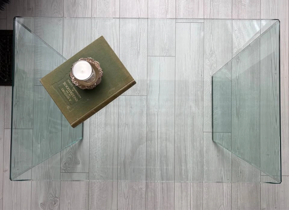VINTAGE POST MODERN ITALIAN CURVED GLASS COFFEE TABLE! - photo 4