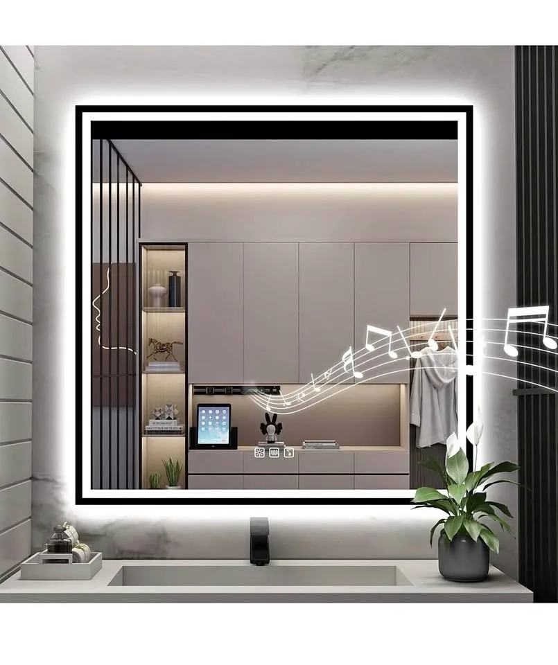 S·BAGNO 36''x36'' LED Bathroom Mirror with Lights