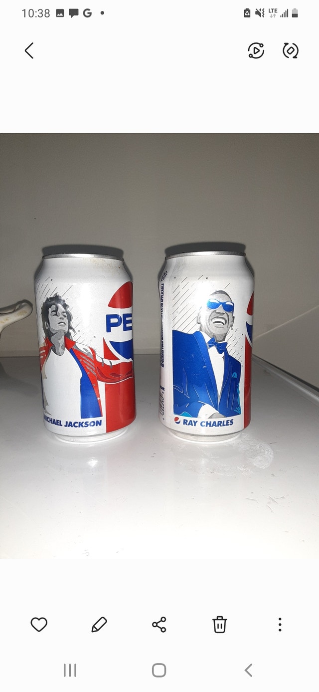 Pepsi Can Vintage Ray Charles Michael Jackson collectible