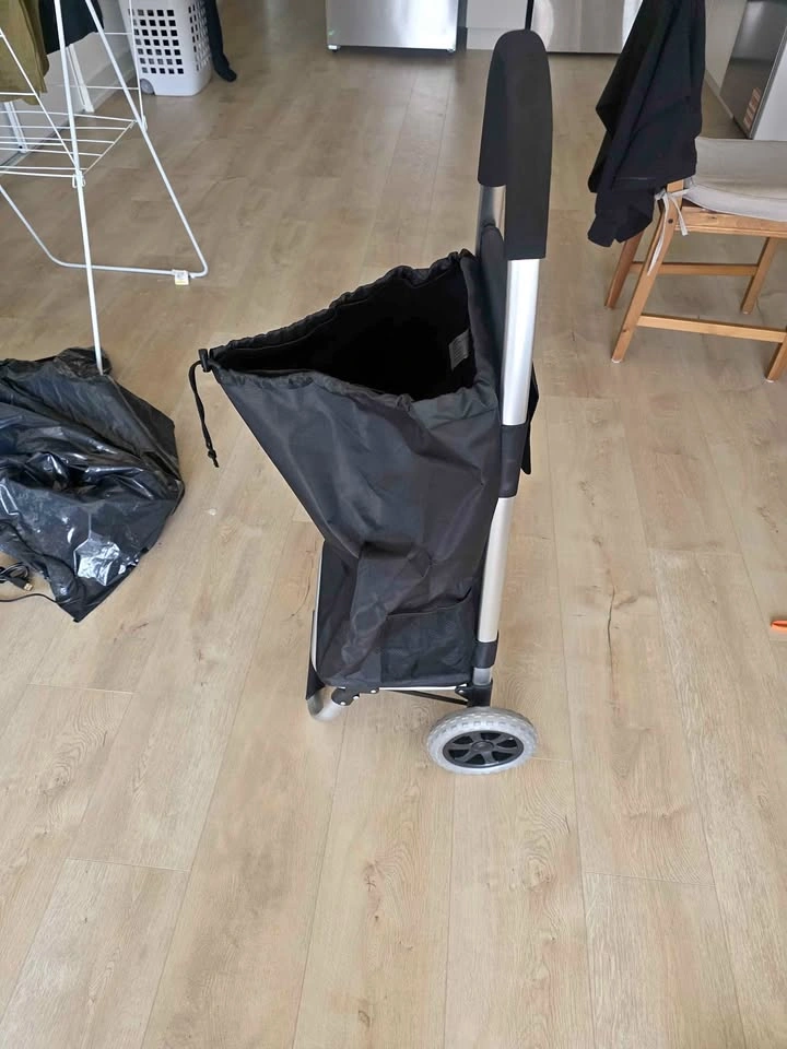 Black Two-Wheeled Shopping Trolley