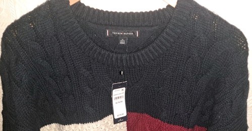 Tommy Hilfiger Men's XL Heavy Wool Blend Fisherman Sweater